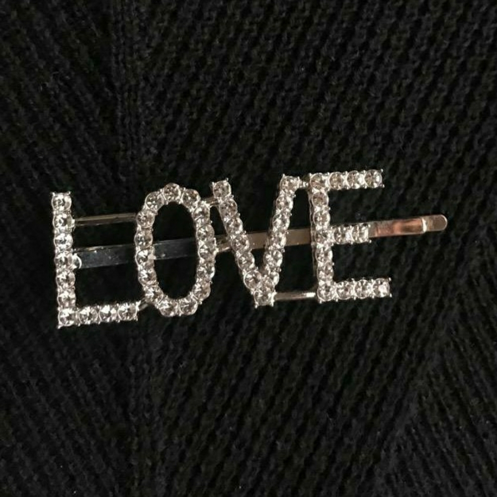 LOVE Rhinestone Hair Pin